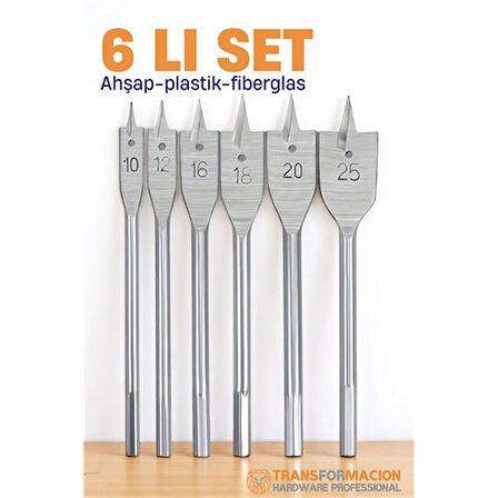 Ahşap Yaprak Matkap Ucu Seti - Plastik Fiberglas Ahşap Delik Açma Panç Seti.Glpzr