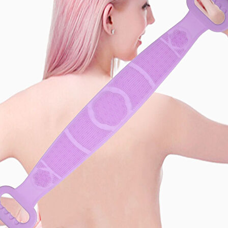 70 cm Çift Taraflı Sırt Kesesi -Silikon Duş Kesesi - Peeling Banyo Kesesi.Glpzr