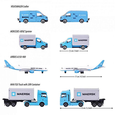 Majorette Maersk Temalı Lojistik 4'lü Koleksiyon Paketi.Glpzr
