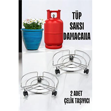 Saksı Tüp Damacana Altlığı Tekerlekli Taşıyıcı 2 ADET.Glpzr