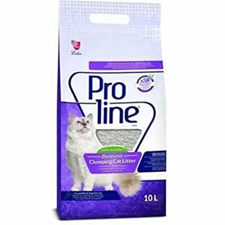 Proline Lavanta Kokulu Topaklanan Bentonit Kedi Kumu 10 Lt.Gzpde