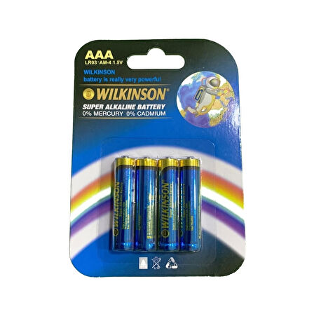 Wılkınson Aaa Lr03 Am-4 4'lü 1.5 V Süper Alkalin İnce Pil.Gzpde