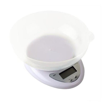 Hazneli Lcd Ekran Hassas Ölçüm Sensörlü 5 Kg Kapasite Dijital Mutfak Terazisi Tartısı.Glpzr