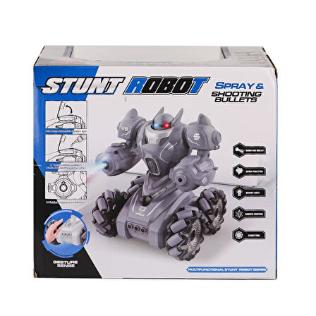 SYR-666-861 Kumandalı Şarjlı Işıklı Roket ve Buhar Atan Robot Araba -Vardem Oyuncak.Gzpxt