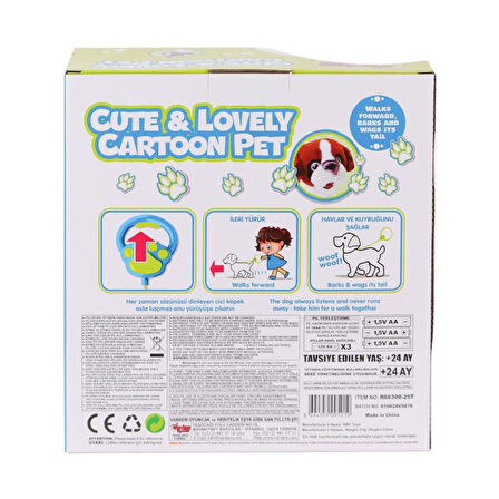 PR66308-25T Tasmalı Yürüyen Peluş Fransız Köpeği.Gzpxt