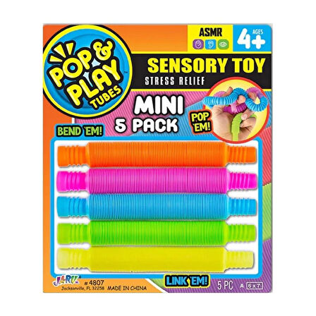 04807 -SUN-JRU-POP PLAY TUBES DUYUSAL STRES  OYUNCAĞI MİNİ 5Lİ 2A KRTL.Glpzr