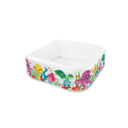 IH57471 Intex Akvaryum Desenli Kare Havuz 159x159x50cm.Glpzr