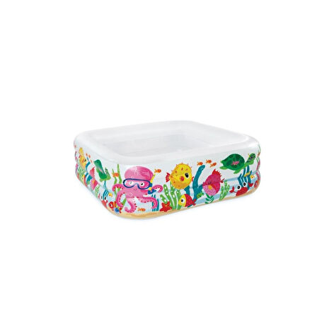 IH57471 Intex Akvaryum Desenli Kare Havuz 159x159x50cm.Glpzr