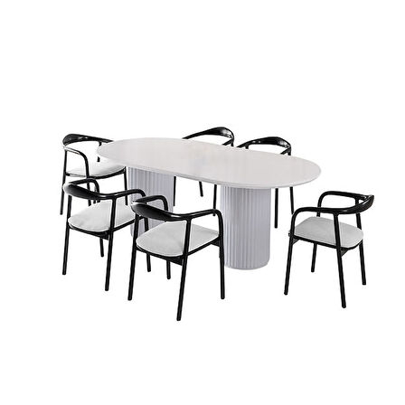 Lucca Ahşap Masa Sandalye Takımı 90x200