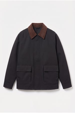 Gabardin Torba Cep Tasarım Ceket/Mont