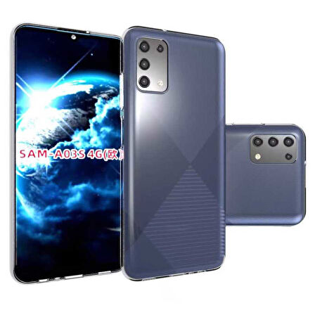 Samsung Galaxy A03S Kılıf Şeffaf İnce Esnek Silikon Kılıf Zipax-Süper
