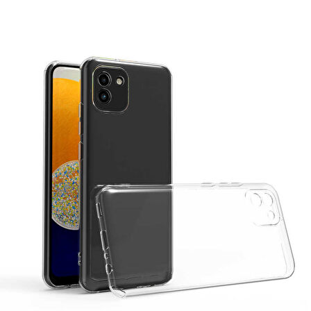 Samsung Galaxy A03 Kılıf Şeffaf İnce Esnek Silikon Kılıf Zipax-Süper