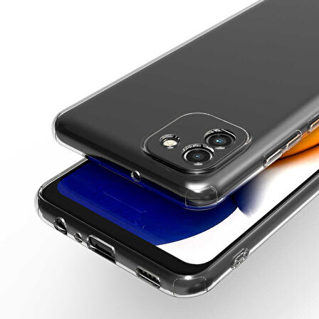 Samsung Galaxy A03 Kılıf Şeffaf İnce Esnek Silikon Kılıf Zipax-Süper