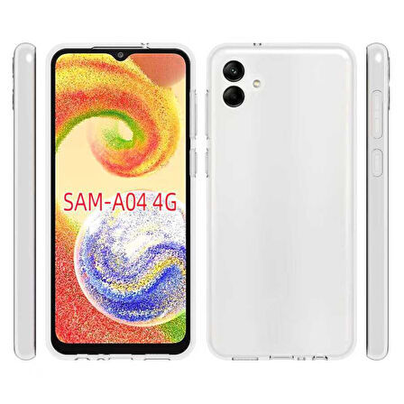 Samsung Galaxy A04 Kılıf Şeffaf İnce Esnek Silikon Kılıf Zipax-Süper