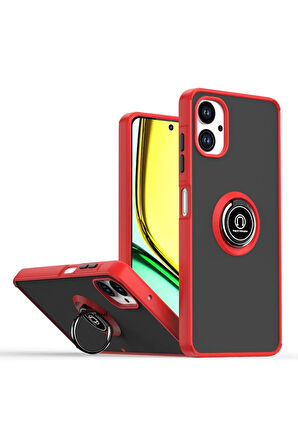 Samsung Galaxy A06 Kılıf Soft Yüzüklü Standlı Mat Yüzey Azn-MntrYuzuk