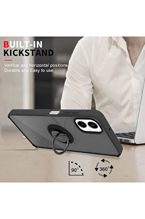 Samsung Galaxy A06 Kılıf Soft Yüzüklü Standlı Mat Yüzey Azn-MntrYuzuk