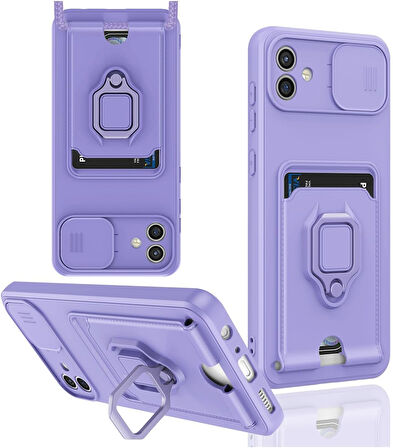 Samsung Galaxy A06 Kamera Korumalı Standlı Kartlıklı Azn-Zuma