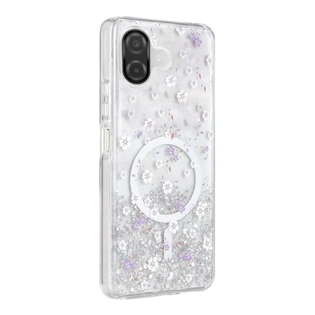 Samsung Galaxy A07 4G Uyumlu Kılıf Magesafe Özellikli Desenli Işıltılı Azn-ONG-Misk