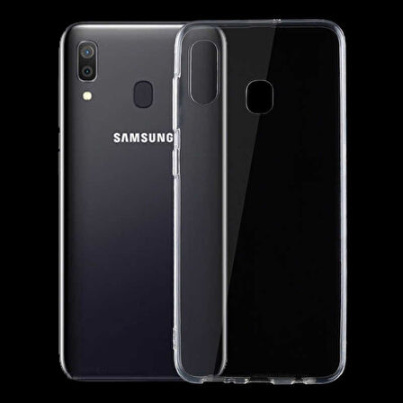 Samsung Galaxy A20 Kılıf Şeffaf İnce Esnek Silikon Kılıf Zipax-Süper