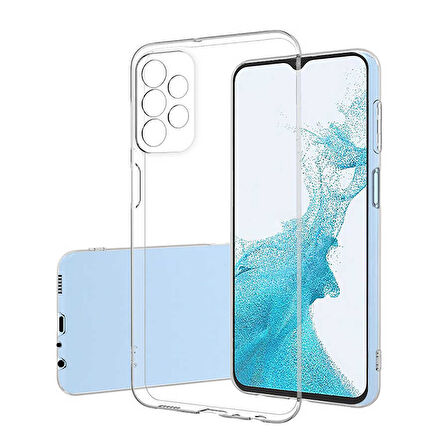 Samsung Galaxy A23 Kılıf Şeffaf İnce Esnek Silikon Kılıf Zipax-Süper
