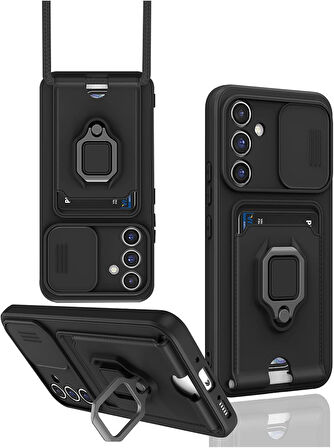 Samsung Galaxy A26 Kamera Korumalı Standlı Kartlıklı Azn-Zuma