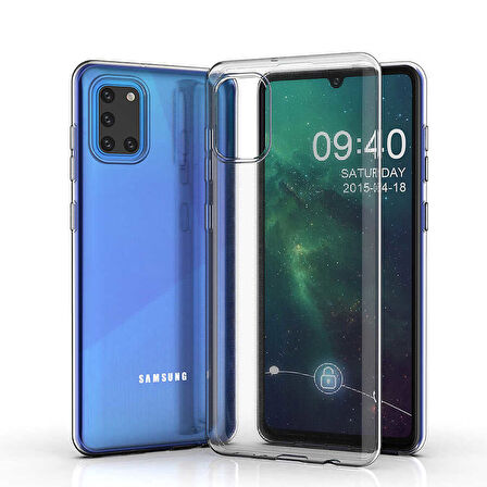 Samsung Galaxy A31 Kılıf Şeffaf İnce Esnek Silikon Kılıf Zipax-Süper