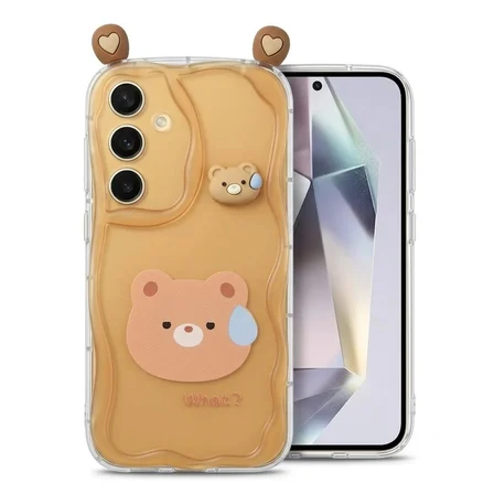 Samsung Galaxy A34 Uyumlu Kılıf Desenli Kulaklı Kapak Hlt-What