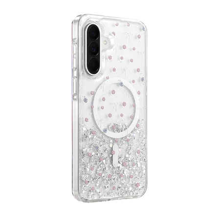 Samsung Galaxy A37 5G Uyumlu Kılıf Magesafe Özellikli Desenli Işıltılı Azn-ONG-Misk