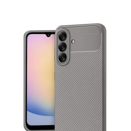 Samsung Galaxy A37 5G Uyumlu Kılıf Soft Karbon Görünüm Esnek Silikon Azn-Negro