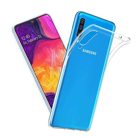 Samsung Galaxy A50 Kılıf Şeffaf İnce Esnek Silikon Kılıf Zipax-Süper
