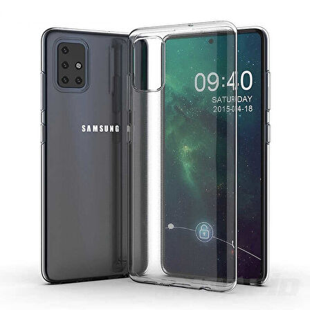 Samsung Galaxy A51 Kılıf Şeffaf İnce Esnek Silikon Kılıf Zipax-Süper