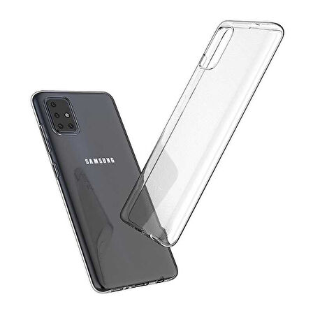 Samsung Galaxy A51 Kılıf Şeffaf İnce Esnek Silikon Kılıf Zipax-Süper