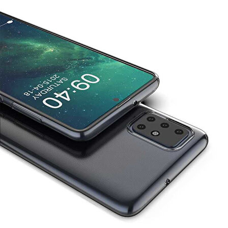 Samsung Galaxy A51 Kılıf Şeffaf İnce Esnek Silikon Kılıf Zipax-Süper