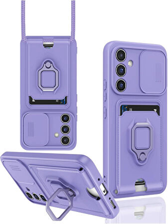 Samsung Galaxy A56 Kamera Korumalı Standlı Kartlıklı Azn-Zuma