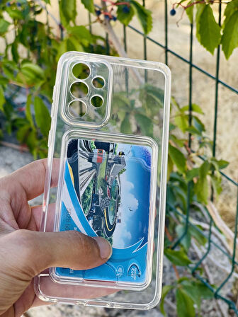 Samsung Galaxy A73 5G Kılıf Şeffaf Kartlıklı Silikon Azn-SetraKart