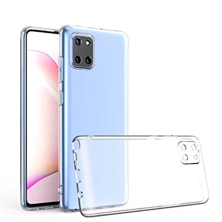 Galaxy A81 (Note 10 Lite) Kılıf Şeffaf İnce Esnek Silikon Kılıf Zipax-Süper