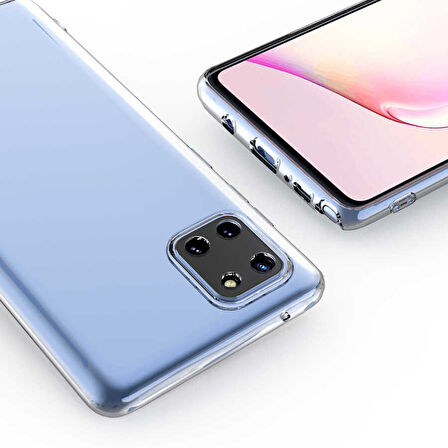 Galaxy A81 (Note 10 Lite) Kılıf Şeffaf İnce Esnek Silikon Kılıf Zipax-Süper