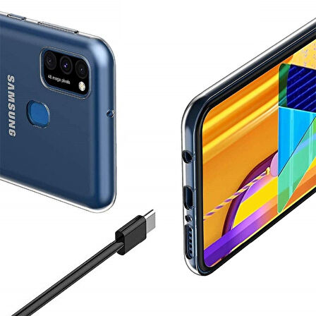 Samsung Galaxy M31 Kılıf Şeffaf İnce Esnek Silikon Kılıf Zipax-Süper