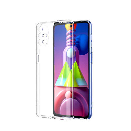 Samsung Galaxy M51 Kılıf Şeffaf İnce Esnek Silikon Kılıf Zipax-Süper
