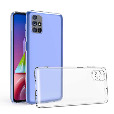 Samsung Galaxy M51 Kılıf Şeffaf İnce Esnek Silikon Kılıf Zipax-Süper