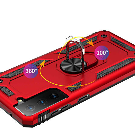 Samsung Galaxy S21 FE Kılıf Standlı Tank Kapak Zr-Vega