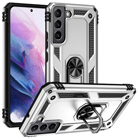 Samsung Galaxy S22 Kılıf Standlı Tank Kapak Zr-Vega