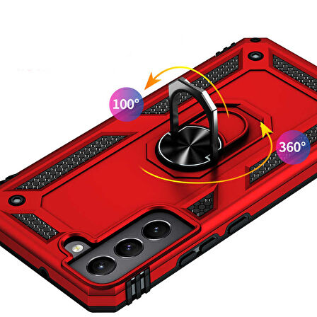 Samsung Galaxy S22 Kılıf Standlı Tank Kapak Zr-Vega