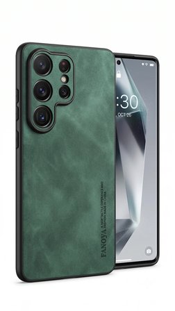 Samsung Galaxy S24 Ultra Uyumlu Kılıf Deri Görünümlü Şık Tasarım Hlt-Hide
