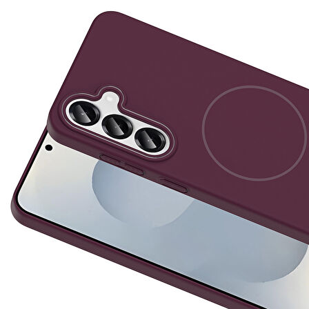 Samsung Galaxy S25 Kılıf Magsafe Şarj Özellikli Zr-Rubby