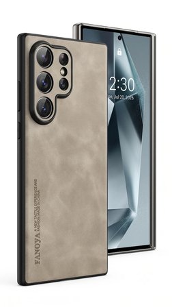 Samsung Galaxy S25 Ultra Uyumlu Kılıf Deri Görünümlü Şık Tasarım Hlt-Hide