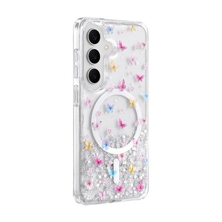Samsung Galaxy S26 Uyumlu Kılıf Magesafe Özellikli Desenli Işıltılı Azn-ONG-Misk