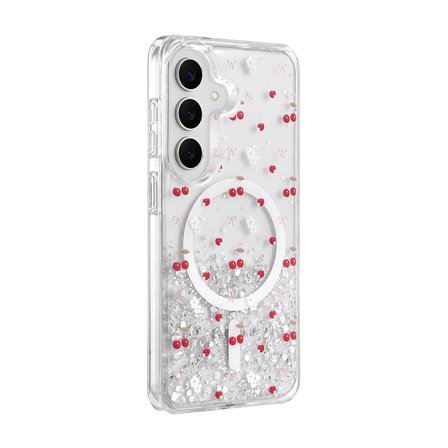 Samsung Galaxy S26 Uyumlu Kılıf Magesafe Özellikli Desenli Işıltılı Azn-ONG-Misk