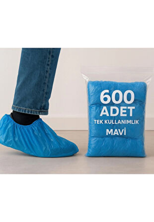 Mavi Tek Kullanımlık Galoş – 600 Adet, Dayanıklı ve Esnek