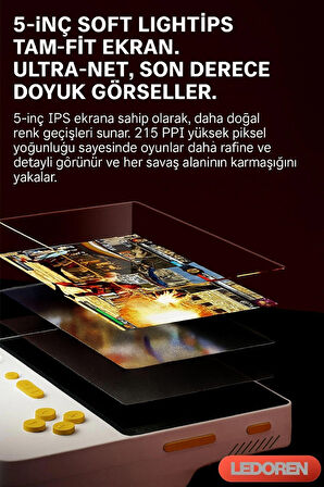 GameMT E5 Elde Taşınabilir Youtube Chrome Oyun Konsolu 5000 mah 2 in 1 Hızlı Şarj Cihazı 17 W Retro